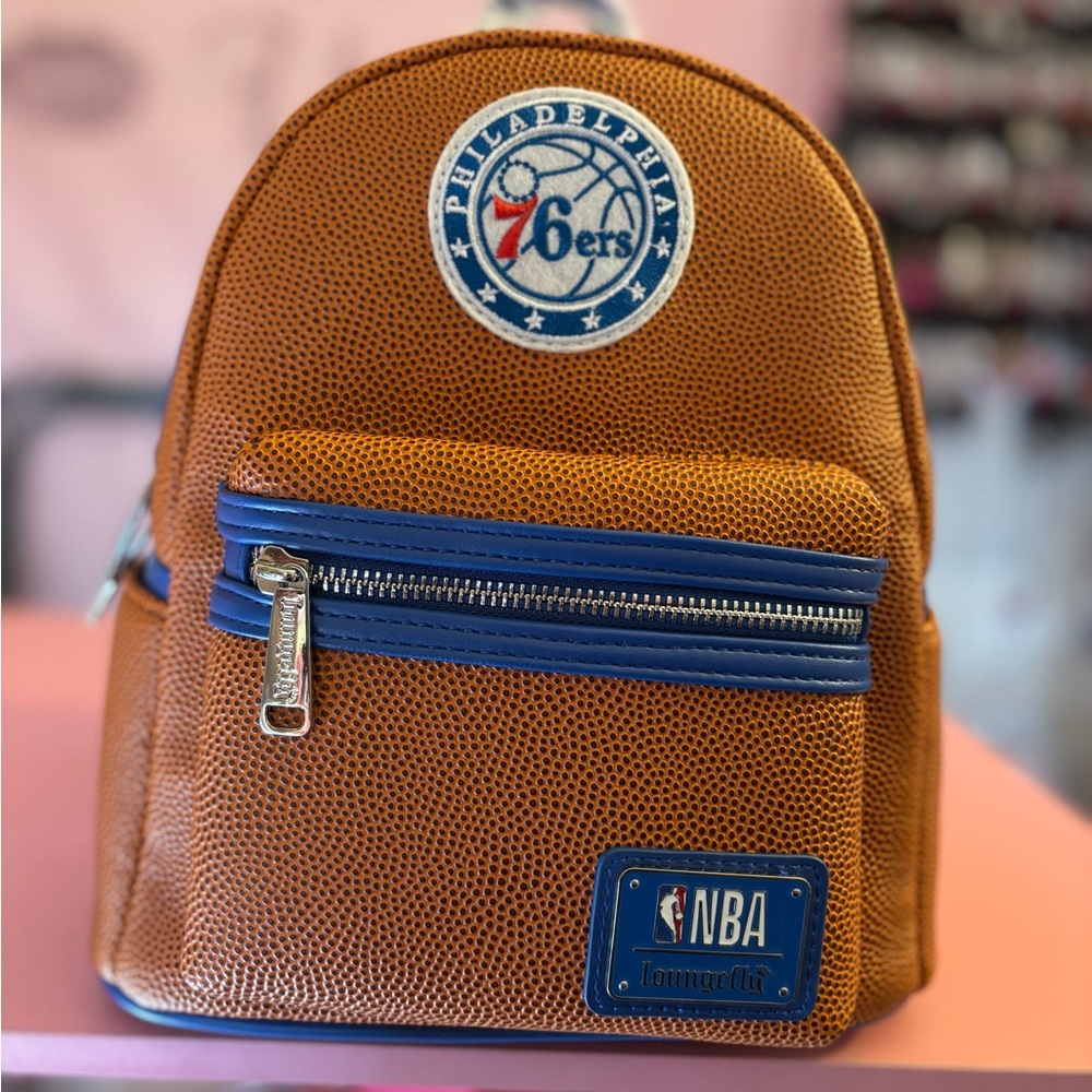 NBA 76ers Brown and Blue Backpack